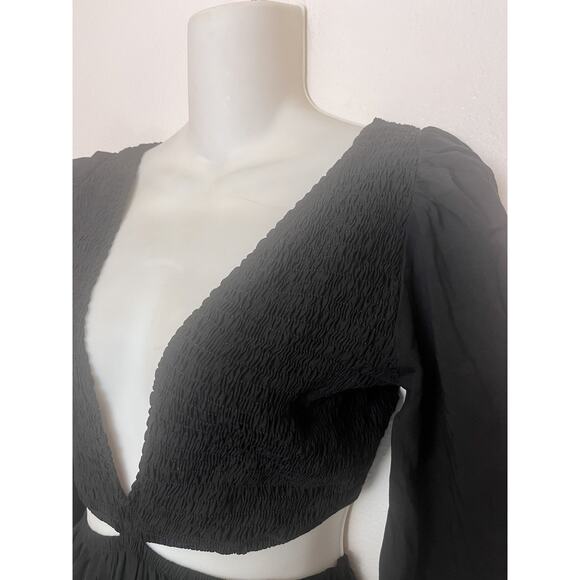 NWT INDAH Julie Cutaway Maxi Dress Size Small Black Romantic Goth - Picture 5 of 12